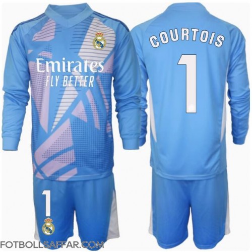 Real Madrid Thibaut Courtois #1 Målvakt Hemmadräkt Barn 2024-25 Långärmad (+ Korta byxor)